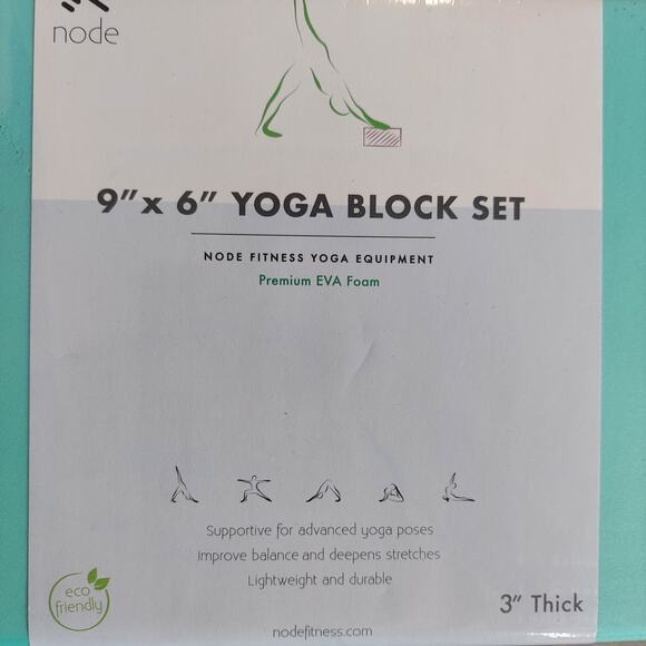 Yoga Block Set (2) - NODE 9 inch x 6 inch x 3 inch Premium Eva Foam - Picture 4 of 5